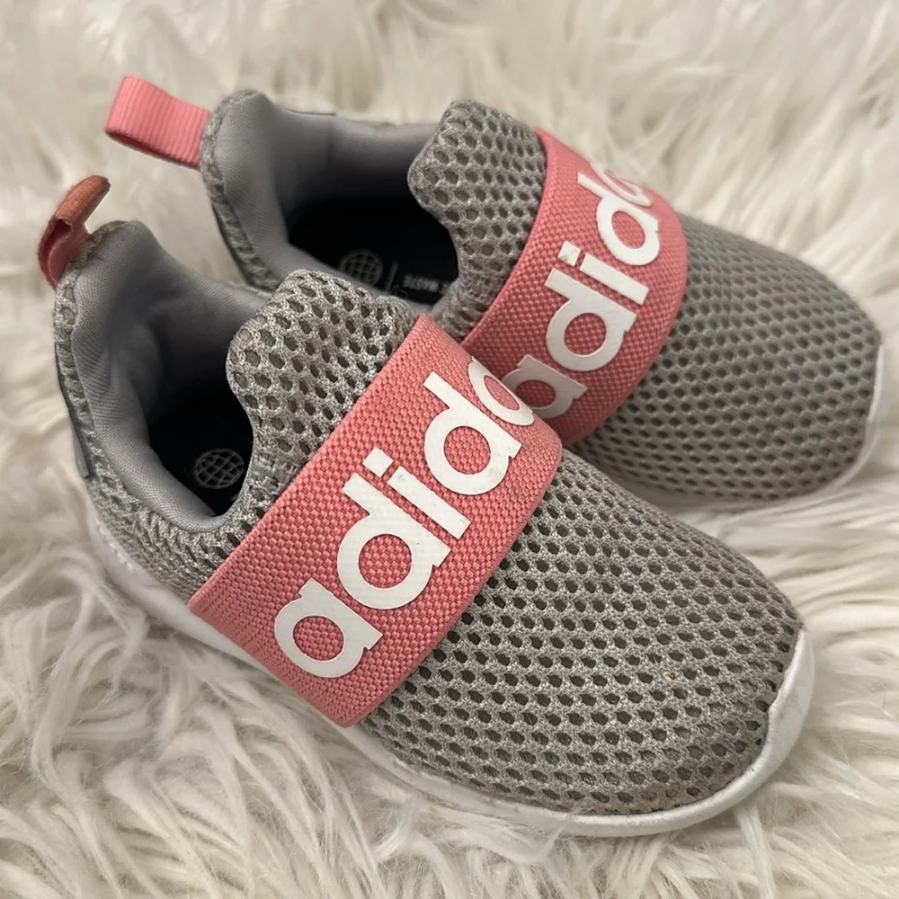 Adidas Lite Racer Adapt 4.0 Shoes Pink Gray Toddler Size 6